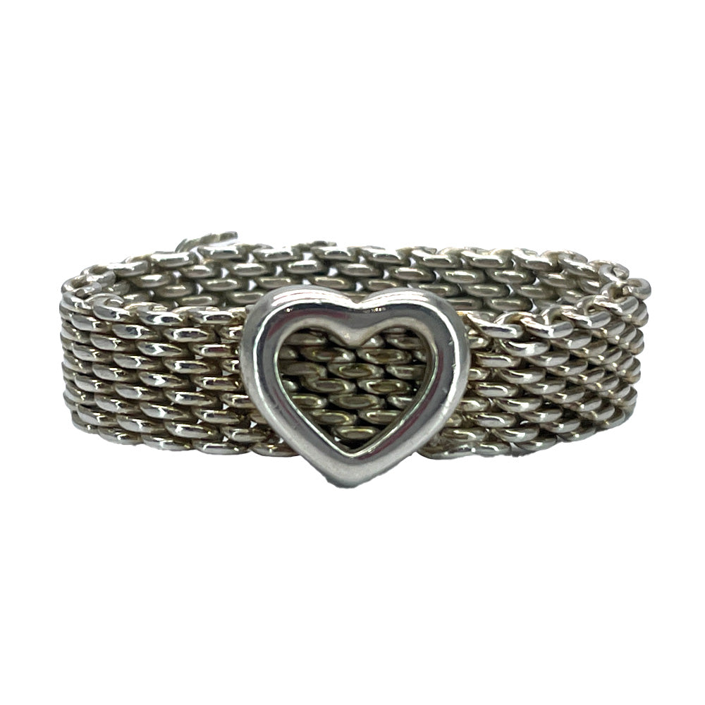 TIFFANY&amp;Co. Somerset Mesh Heart No. 8 Ring Silver 925 Women's [Used B] 20240128