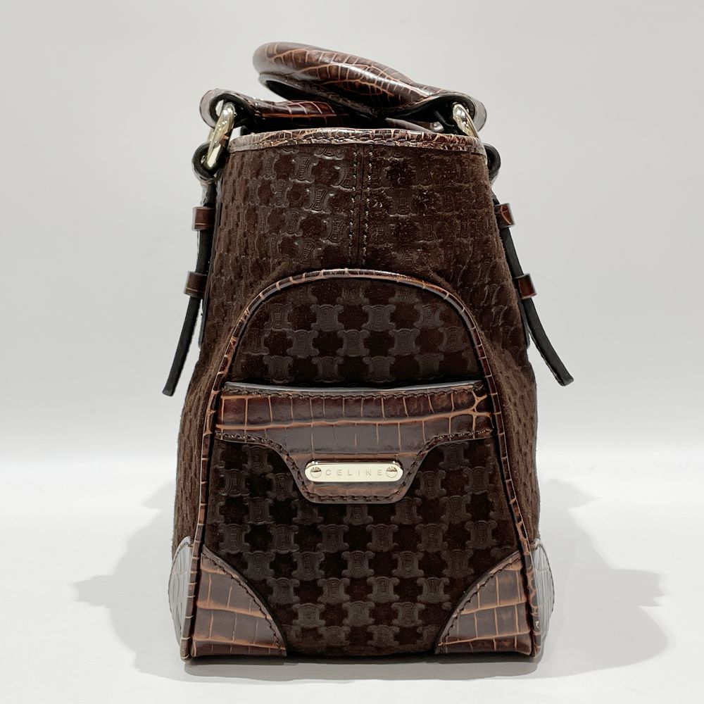 CELINE Boogie Macadam Embossed Handbag Leather/Suede Women's [Used AB] 20240211