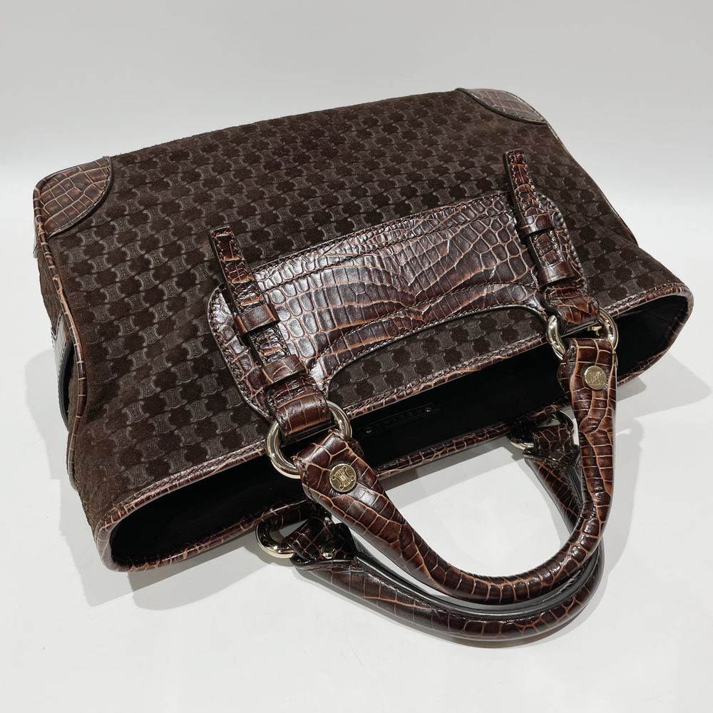 CELINE Boogie Macadam Embossed Handbag Leather/Suede Women's [Used AB] 20240211
