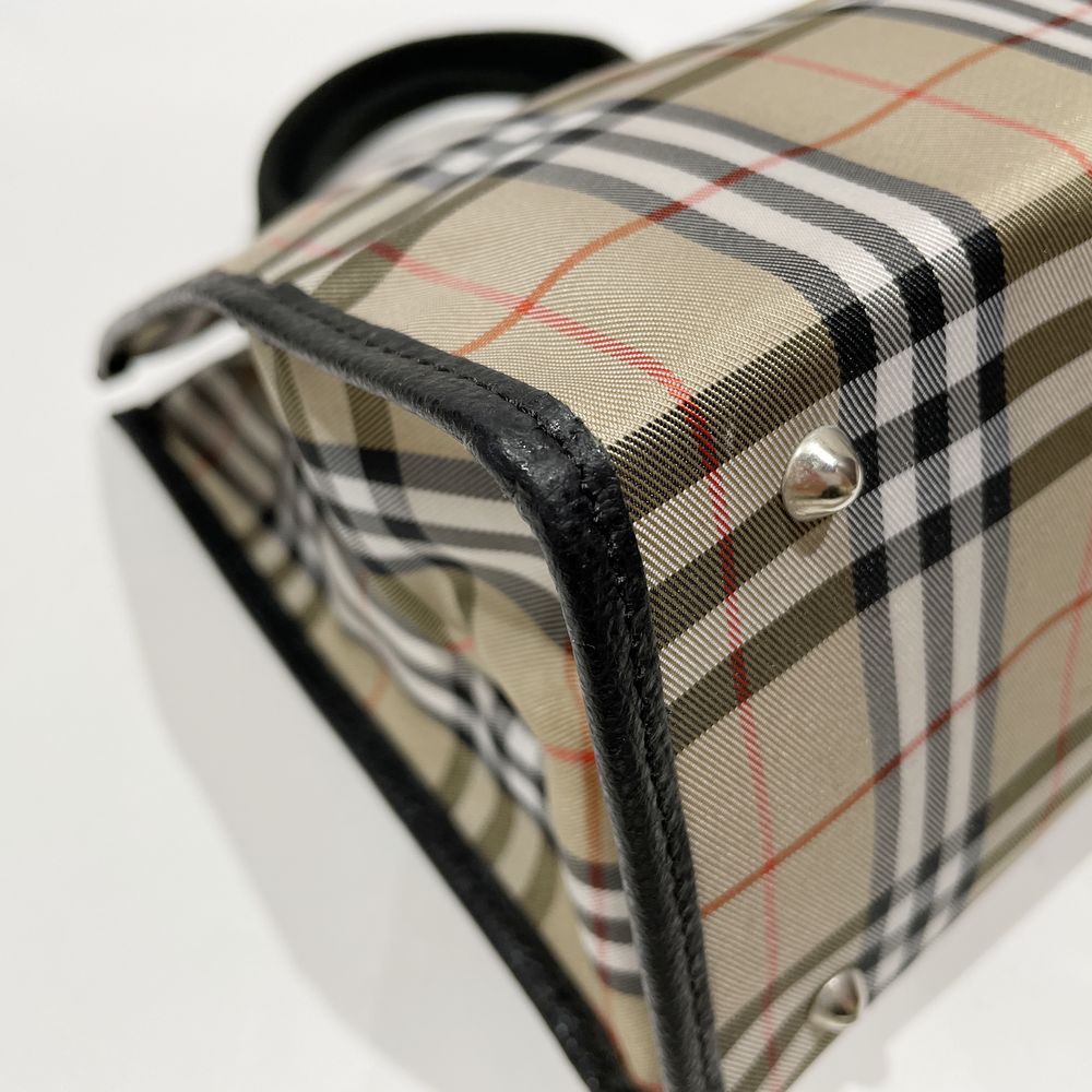 BURBERRY(バーバリー) ロンドン ノバチェック ミニ ハンドバッグ キャンバス/レザー レディース【中古B】20240224