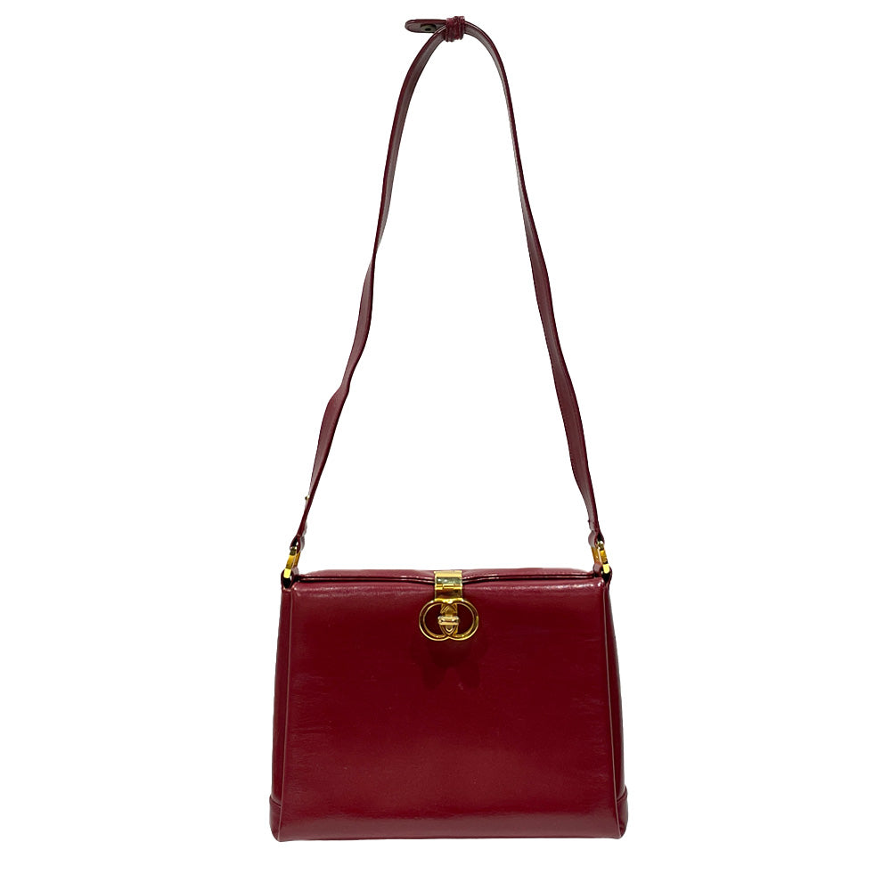 GUCCI GG Hardware Turnlock Vintage Shoulder Bag 001 085 3050 Shoulder Bag Leather Women's [Used AB] 20240211