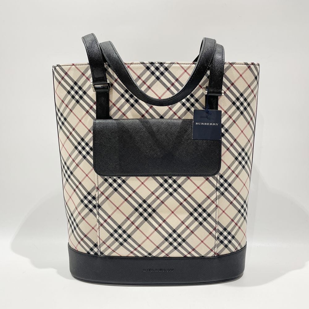 BURBERRY Logo Nova Check Pocket Handbag Canvas/Leather Women's [Used A] 20240224