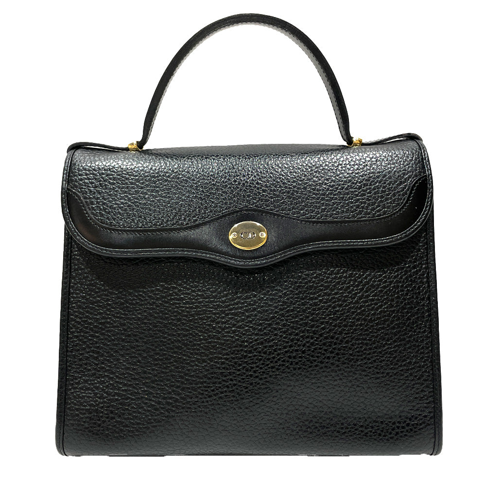 Christian Dior CD Logo Plate Vintage Top Handle Handbag Leather Women's [Used AB] 20240211