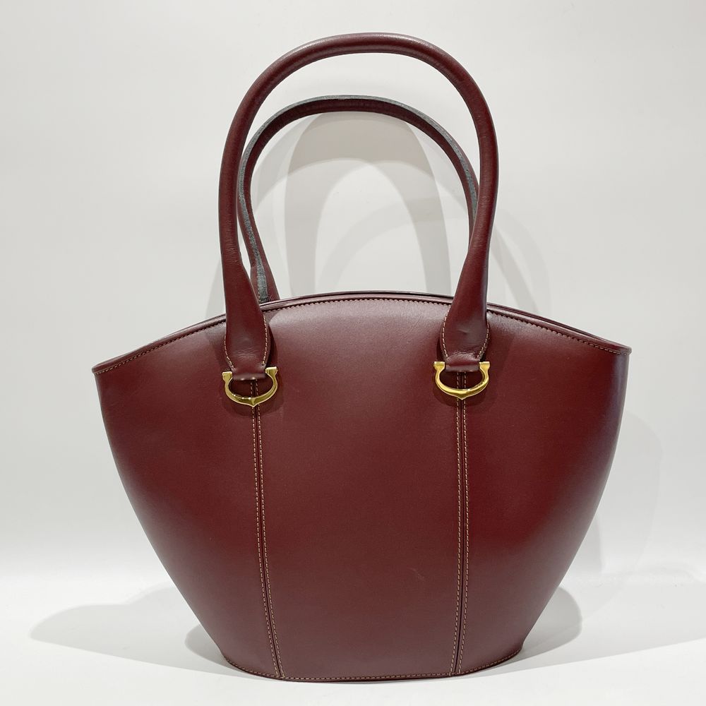 CARTIER Mastline Gold Hardware Handbag Leather Women's [Used AB] 20240210