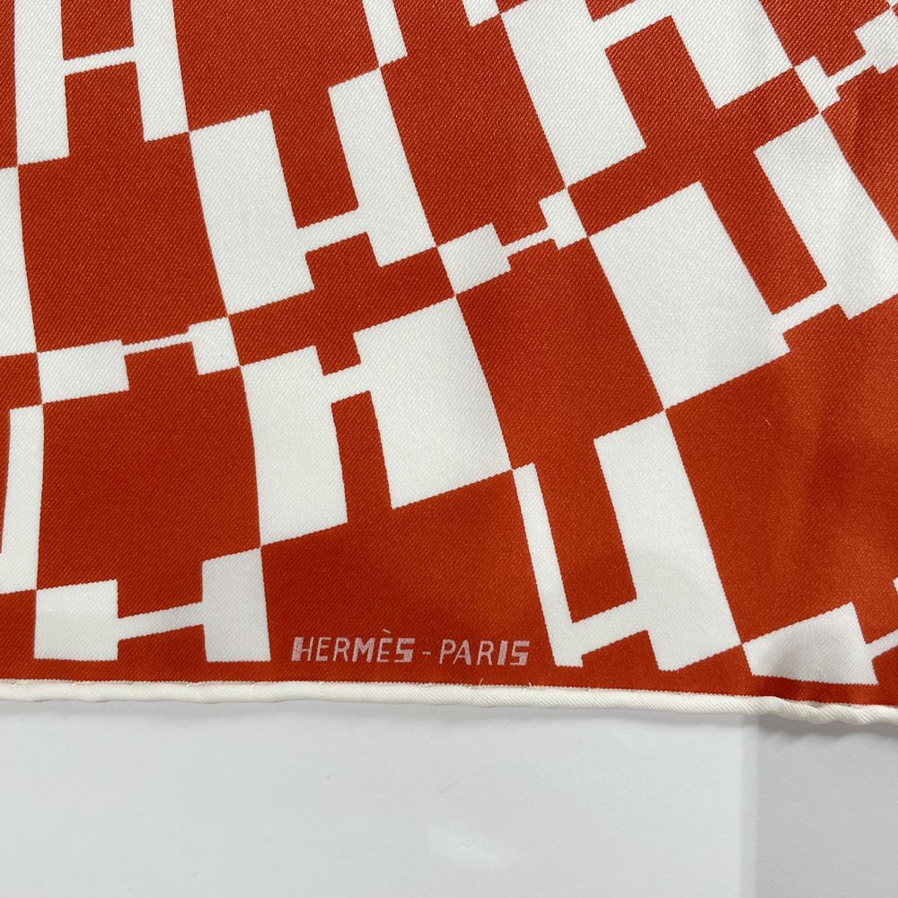 HERMES Carre 65 Op'H All-over pattern scarf silk unisex [Used AB]