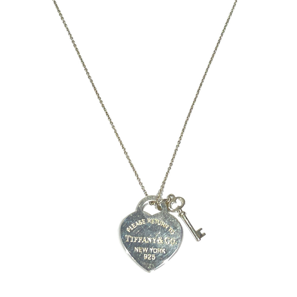 TIFFANY&amp;Co. Return to Tiffany Heart Tag &amp; Key Necklace 925 Silver Women's [Used B] 20240220