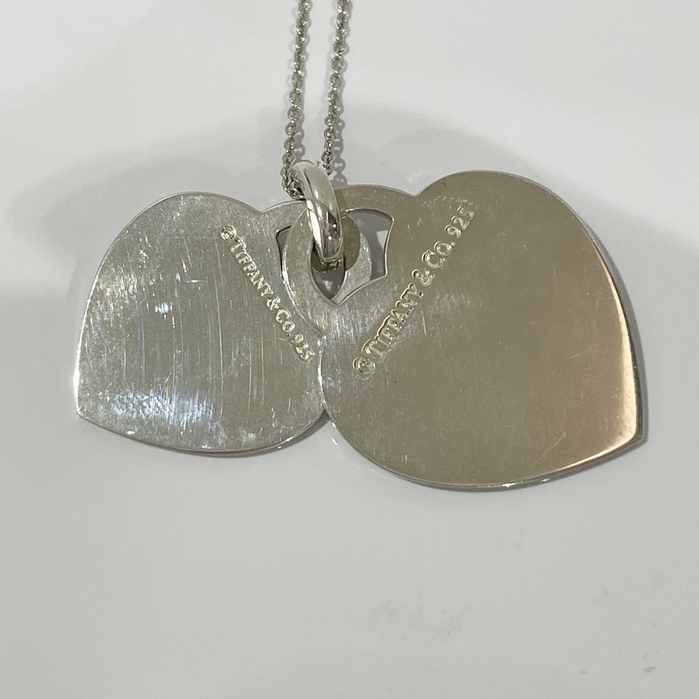 TIFFANY&amp;Co. [Rare] Notes I Love You Double Heart Necklace Silver 925 Women's [Used B] 20240211