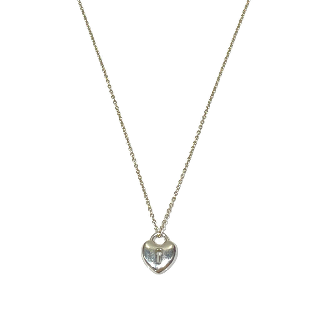 TIFFANY&amp;Co. Heart Lock Necklace Silver 925 Women's [Used AB] 20240220