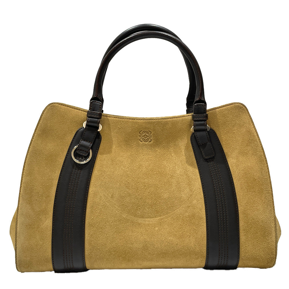 LOEWE Camoscio Anagram Bicolor Handbag Suede/Leather Women's [Used B] 20240211