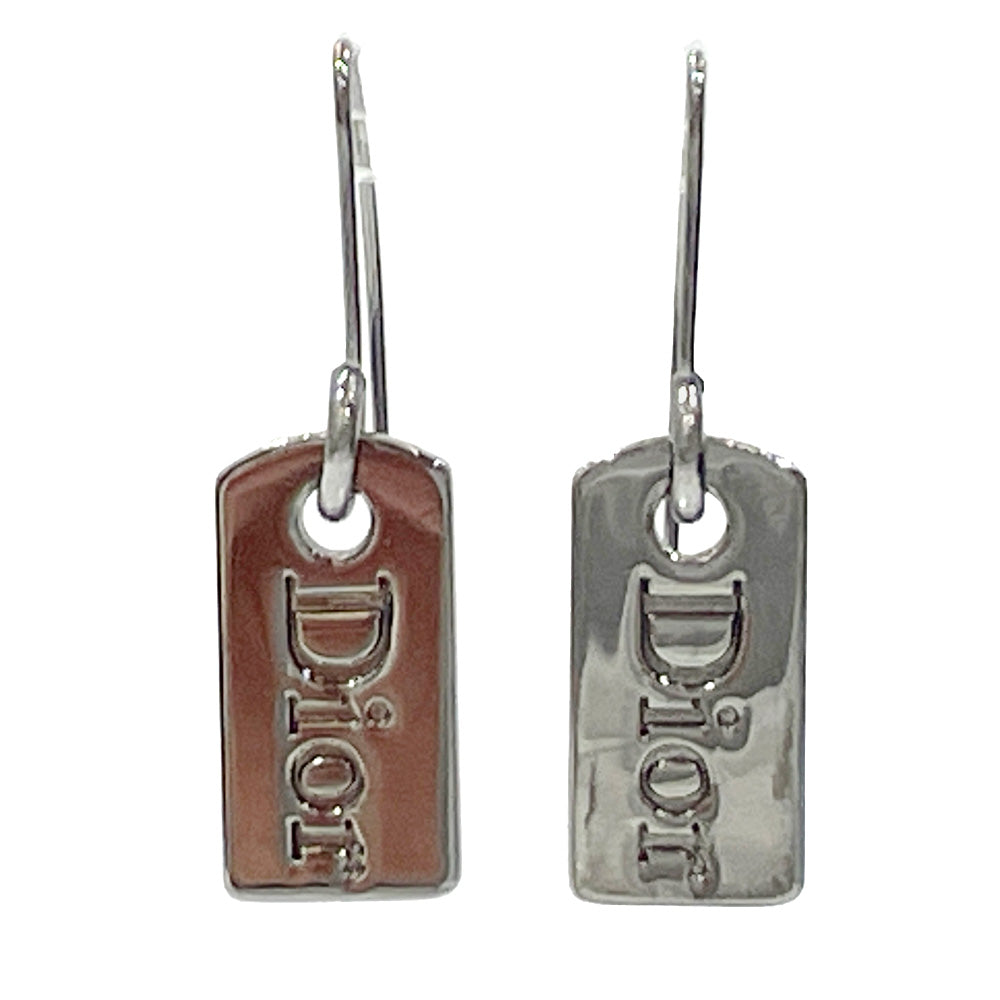 Christian Dior Logo Plate Hook Vintage Earrings Metal Women's [Used AB] 20240301