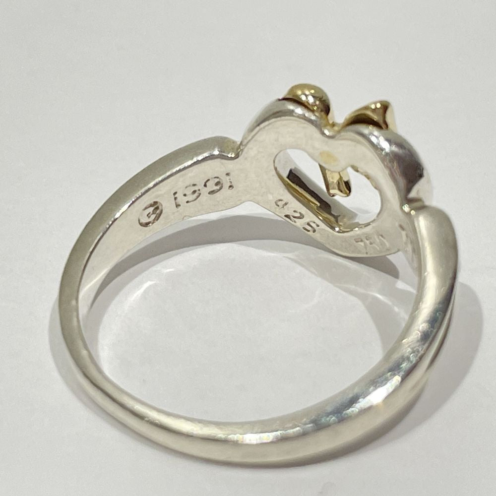 TIFFANY&amp;Co. Heart Ribbon No. 11 Ring Silver 925/K18 Yellow Gold Women's [Used B] 20240312