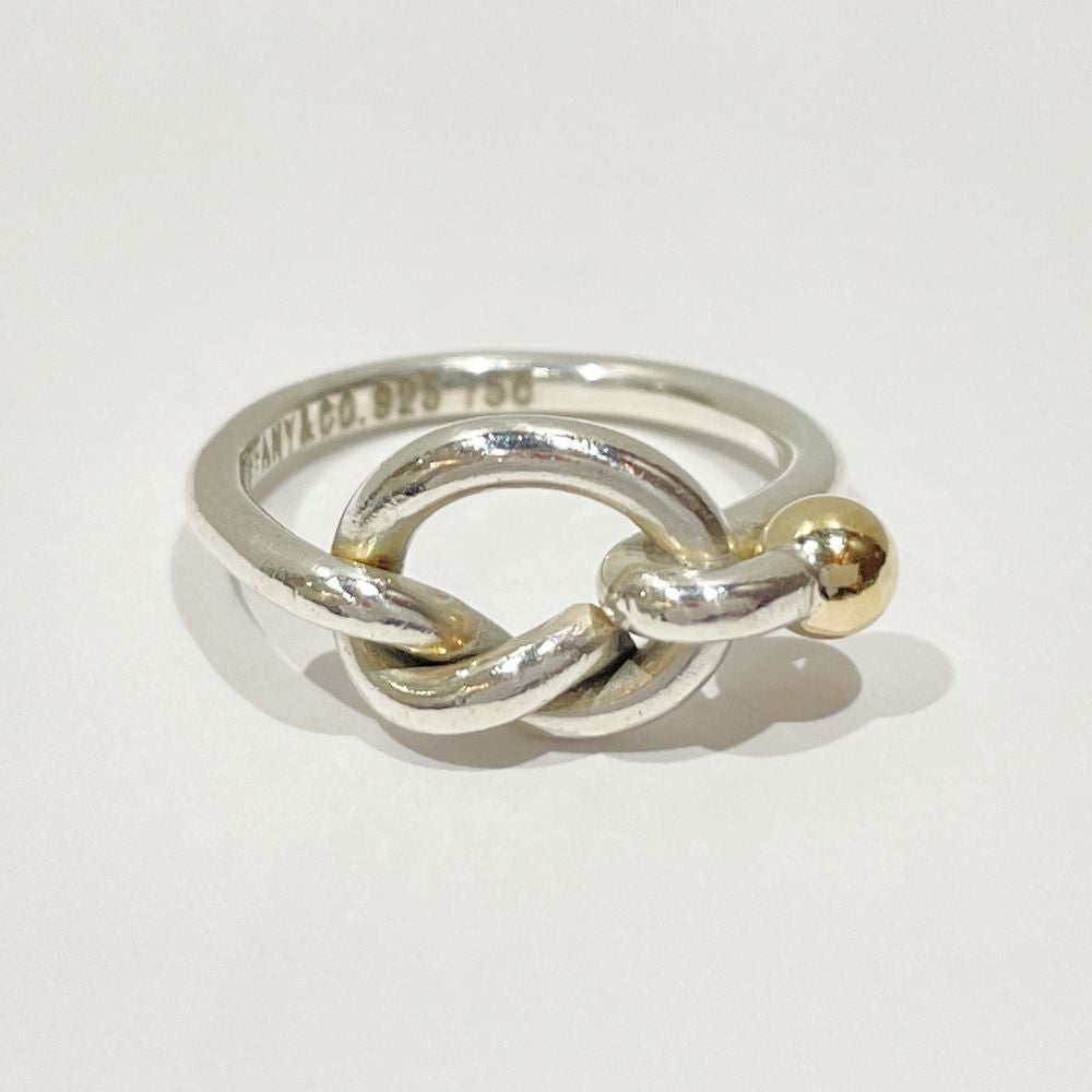 TIFFANY&amp;Co. Hook &amp; Eye Love Knot Size 8.5 Ring Silver 925/K18 Yellow Gold Women's [Used AB] 20240312