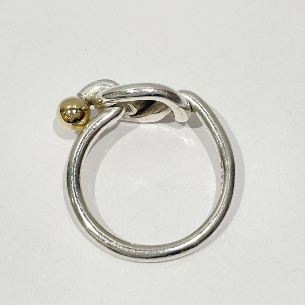 TIFFANY&amp;Co. Hook &amp; Eye Love Knot Size 8.5 Ring Silver 925/K18 Yellow Gold Women's [Used AB] 20240312