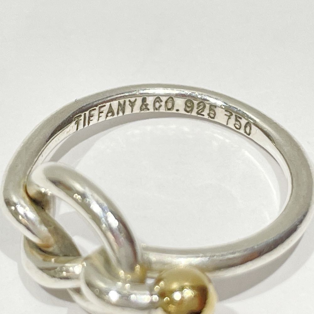 TIFFANY&amp;Co. Hook &amp; Eye Love Knot Size 8.5 Ring Silver 925/K18 Yellow Gold Women's [Used AB] 20240312