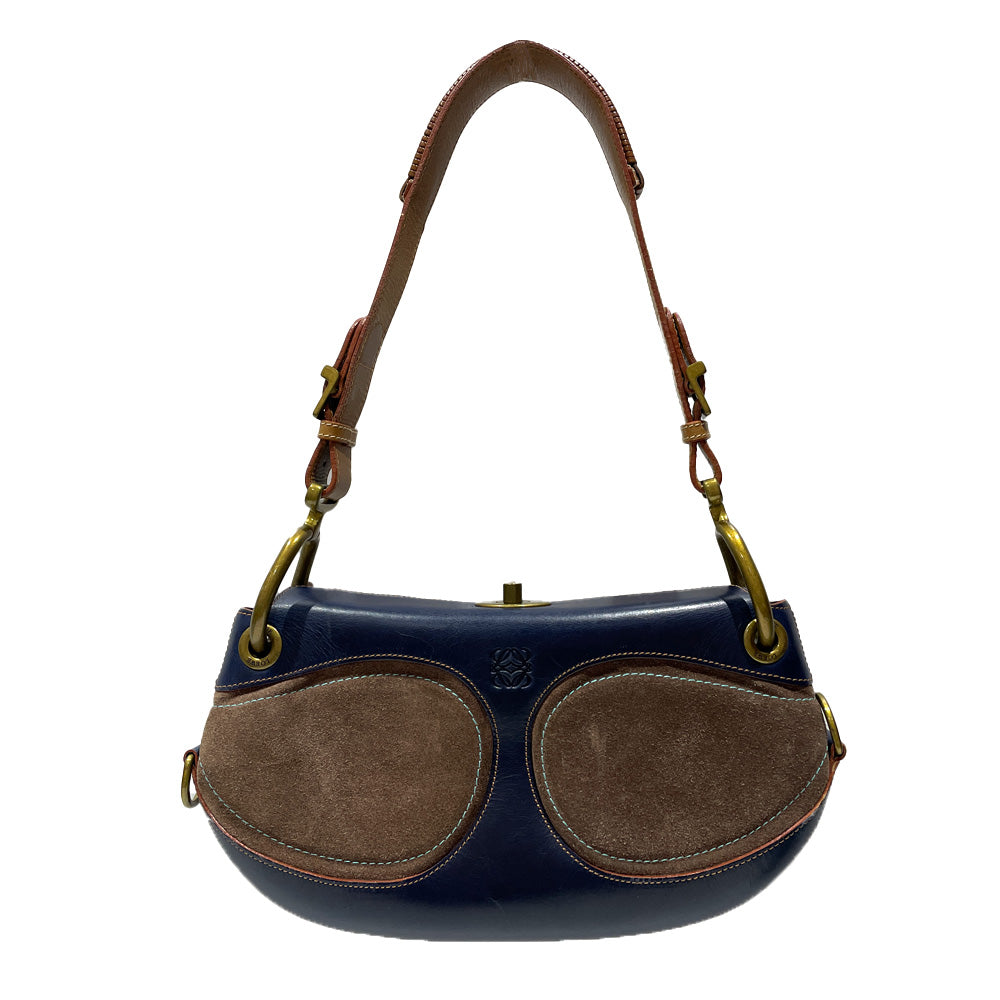 LOEWE Anagram Turnlock Vintage Shoulder Bag Leather/Suede Women's [Used B] 20240217