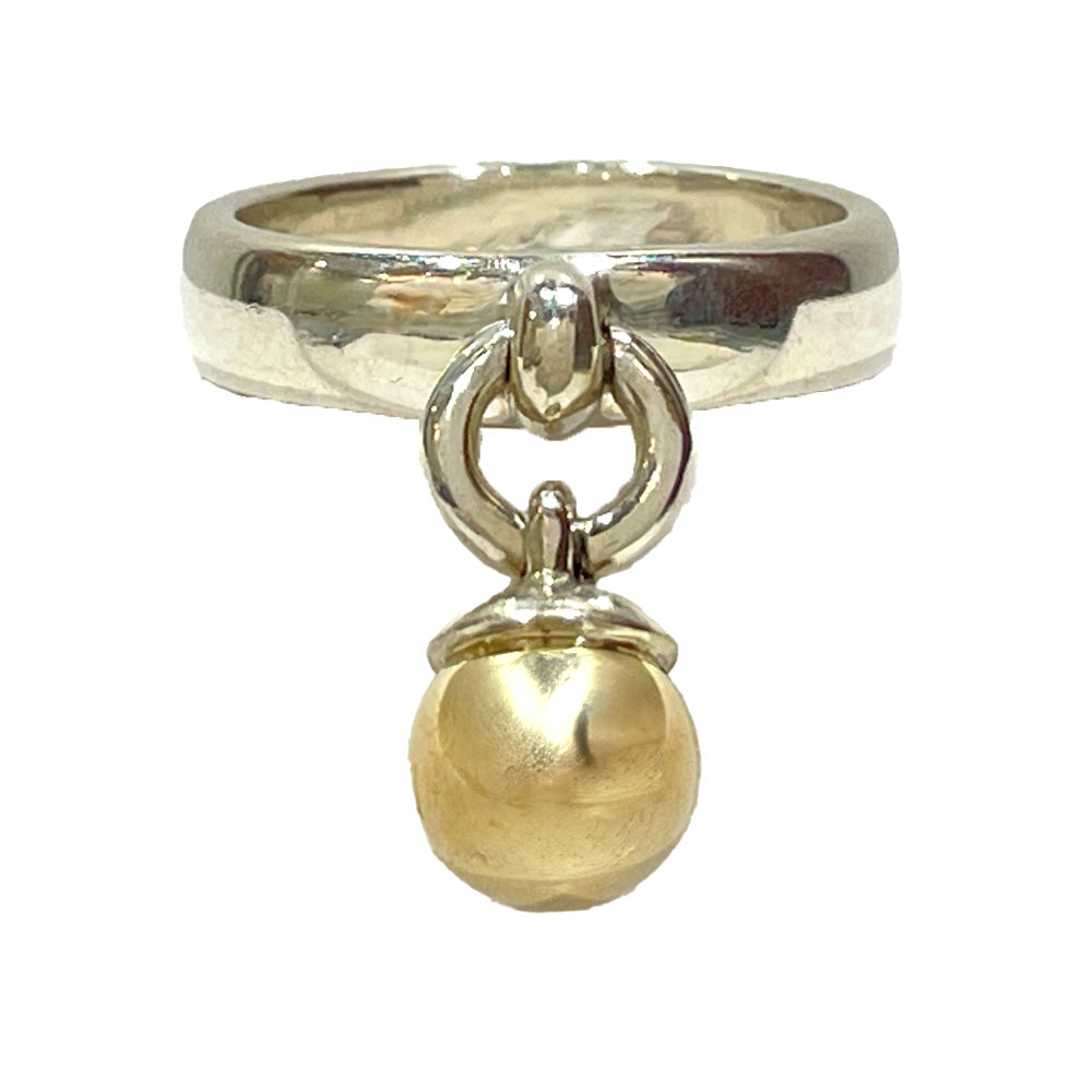 TIFFANY&amp;Co. Ball Dangle Combi Size 14.5 Ring Silver 925/K18 Yellow Gold Women's [Used AB] 20240310