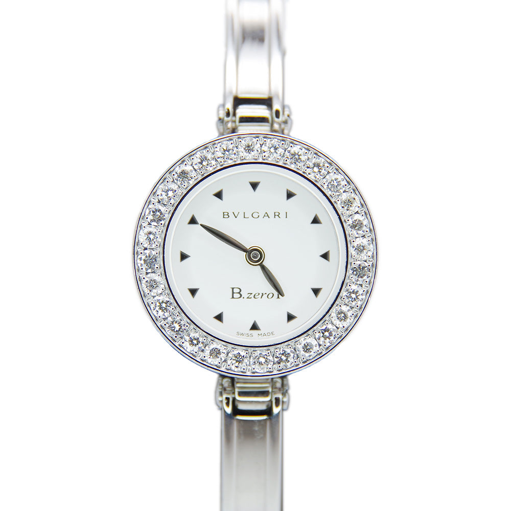 BVLGARI B-zero1 Diamond Bezel Bangle Watch Quartz White Dial BZ22S Watch Stainless Steel/Diamond Ladies [Used AB] 20240225