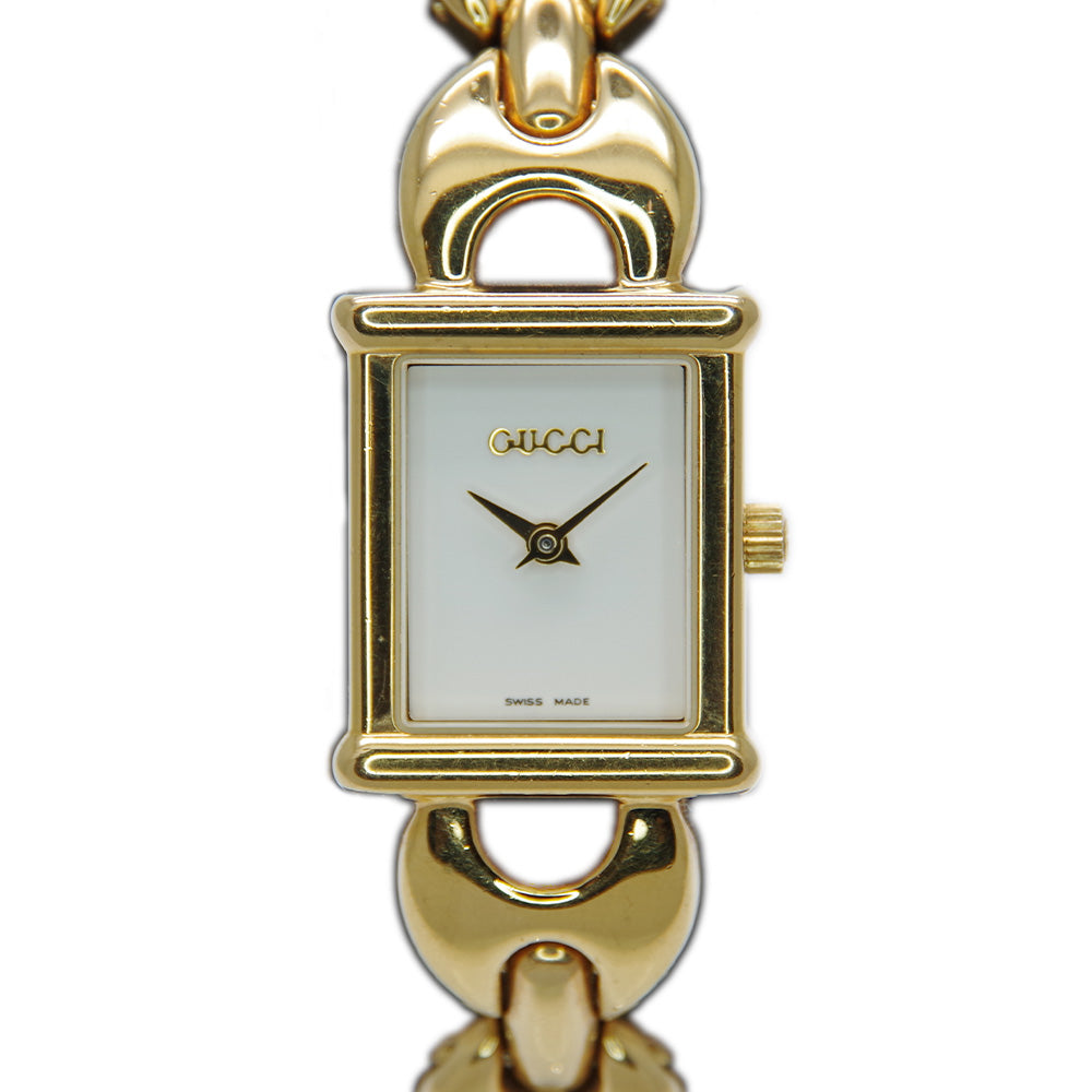 GUCCI Change Belt Square Face Quartz White Dial with Replacement Strap 1800L Watch GP Women's [Used AB] 20240225