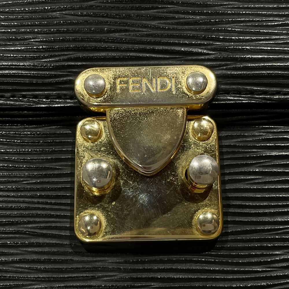 FENDI(フェンディ) エピレザー トップハンドル 台形型 ヴィンテージ ハンドバッグ レザー 【中古B】