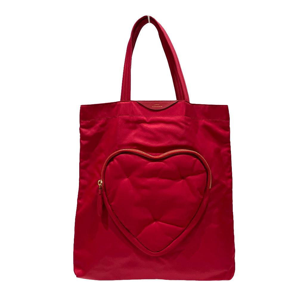 Anya Hindmarch (Anya Hindmarch) CHUBBY HEART Chubby Heart Tote Bag Nylon/Leather Women's [Used AB] 20240224