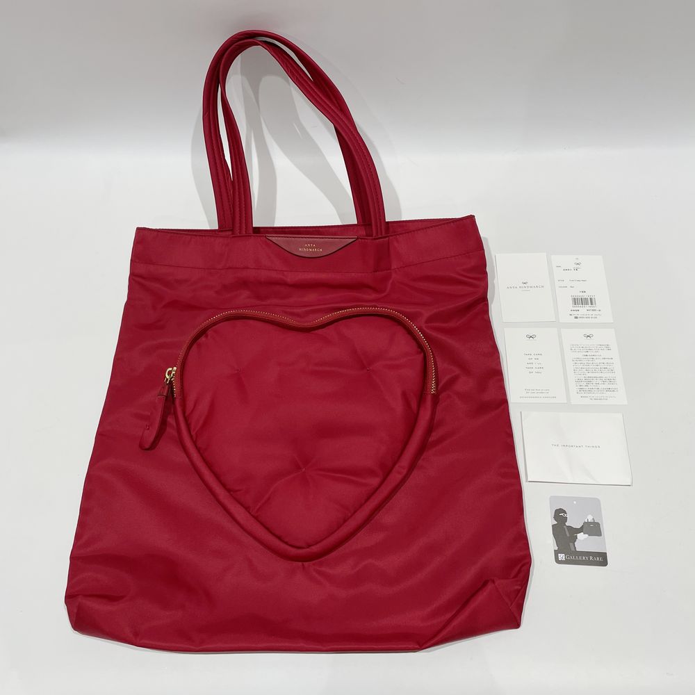 Anya Hindmarch (Anya Hindmarch) CHUBBY HEART Chubby Heart Tote Bag Nylon/Leather Women's [Used AB] 20240224