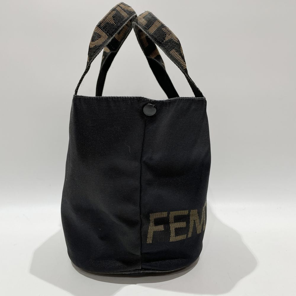 FENDI Logo Side Button Mini Tote Bag Canvas Women's [Used B] 20240224