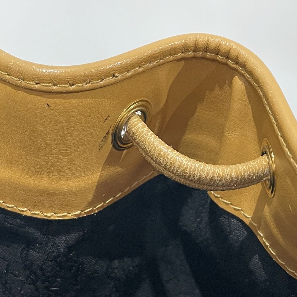 YVES SAINT LAURENT YSL Logo Plate Drawstring Crossbody Vintage Shoulder Bag PVC/Leather Women's [Used B] 20240224