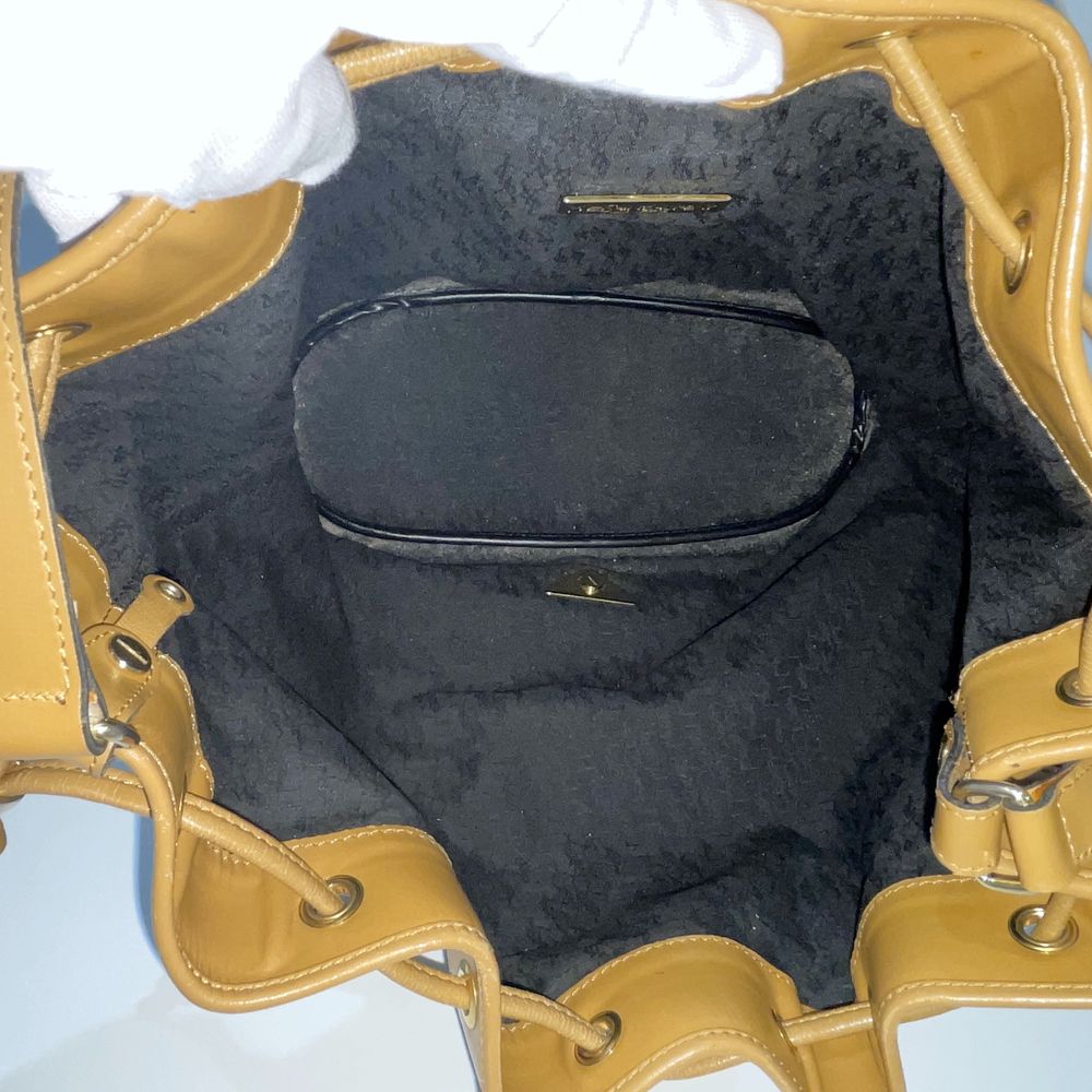 YVES SAINT LAURENT YSL Logo Plate Drawstring Crossbody Vintage Shoulder Bag PVC/Leather Women's [Used B] 20240224