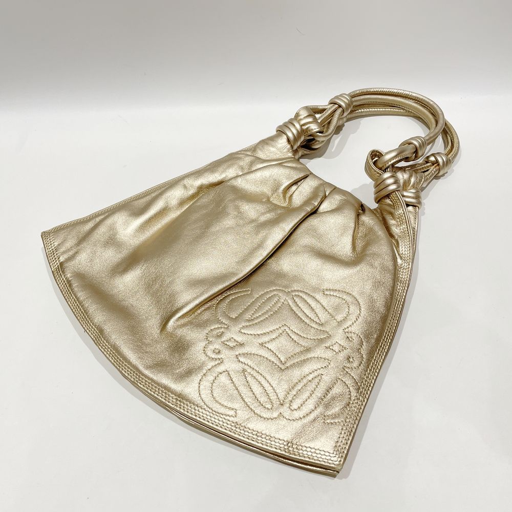 LOEWE Anagram Nappa Gathered Semi-Shoulder Vintage Handbag Leather Women's [Used B] 20240224
