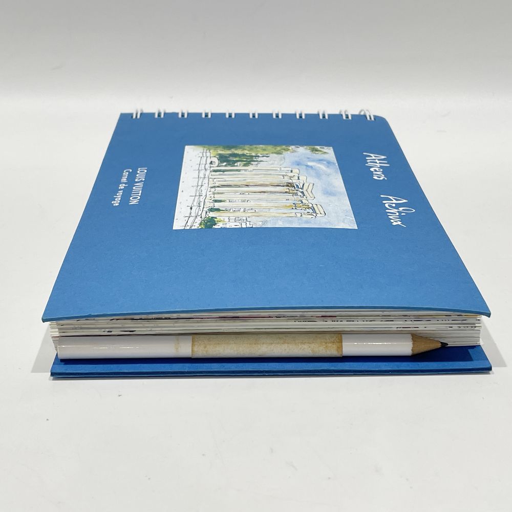 中古A/美品】LOUIS VUITTON ルイ・ヴィトン トラベルノート Carnet de voyage アテネ カード×5 鉛筆付き ユニセックス  その他小物 ブルー20456985