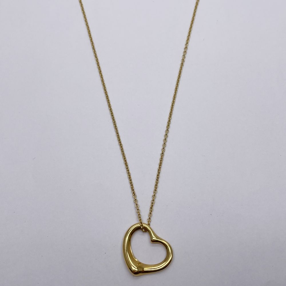 TIFFANY&amp;Co. Elsa Peretti Open Heart Necklace K18 Yellow Gold Women's [Used B] 20240308