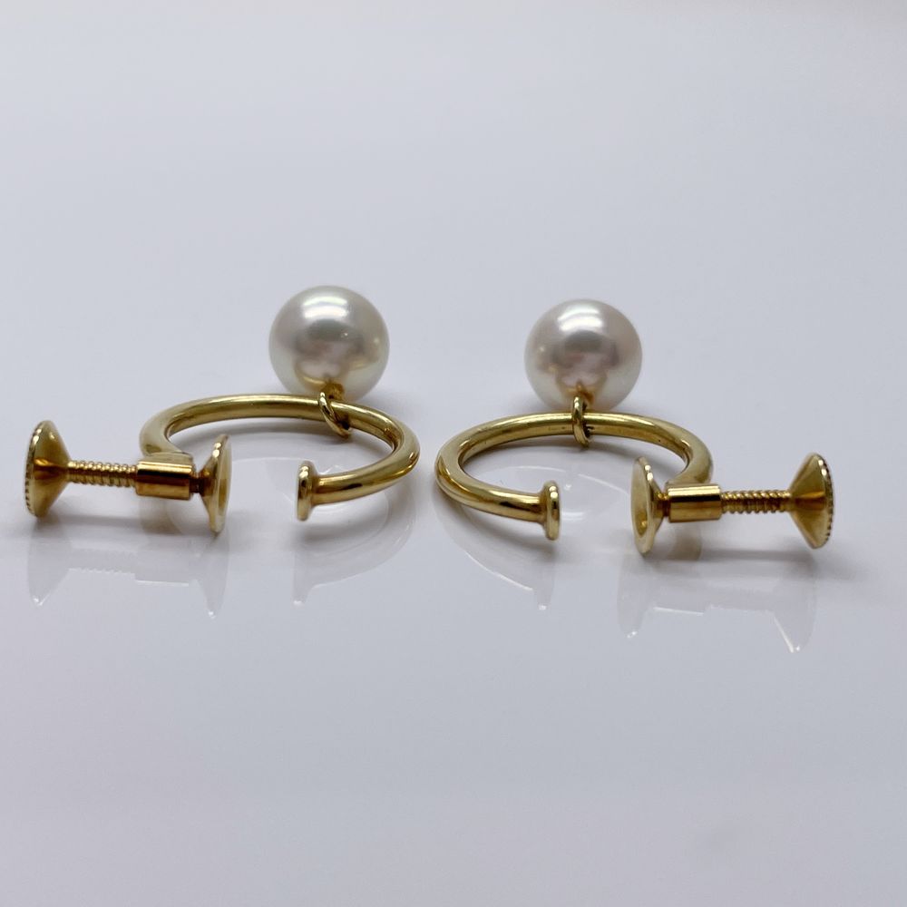 MIKIMOTO Akoya Pearl Approx. 7.2mm Earrings K18 Yellow Gold Women's [Used AB] 20240310