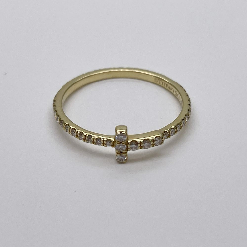 TIFFANY&amp;Co. T wire full circle band size 9.5 ring K18 yellow gold/diamond women's [Used A] 20240308