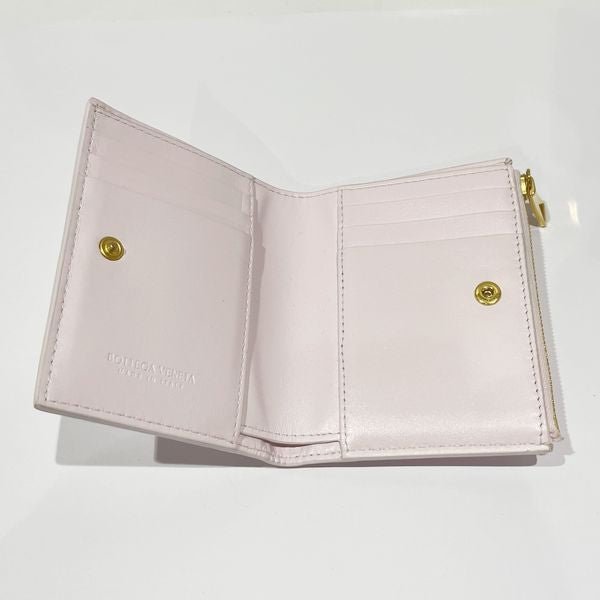 Used B/Standard] BOTTEGAVENETA Small Intrecciato Compact Coin Purse Women's  Bifold Wallet Pink 20420993