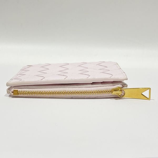 Used B/Standard] BOTTEGAVENETA Small Intrecciato Compact Coin Purse Women's  Bifold Wallet Pink 20420993