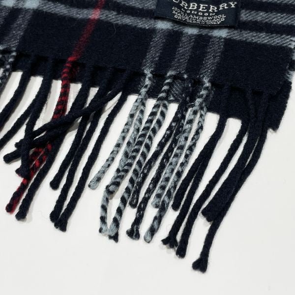 中古AB/使用感小】BURBERRY バーバリー 定番 チェック フリンジ ユニ