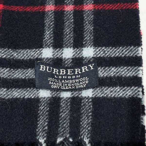 中古AB/使用感小】BURBERRY バーバリー 定番 チェック フリンジ ユニ