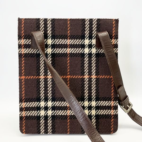 中古B/標準】BURBERRY バーバリー ヴィンテージ チェック スクエア レディース ショルダーバッグ ブラウン20422303